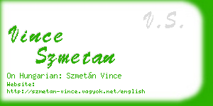 vince szmetan business card